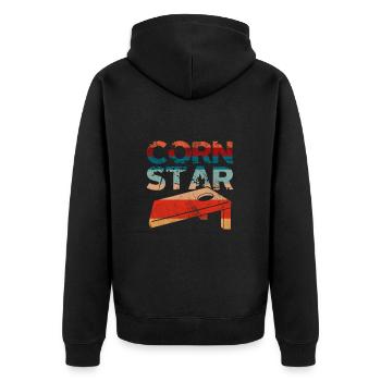 Cornhole - Unisex Premium Organic Zip Hoodie - black - Back - Nico (187cm)