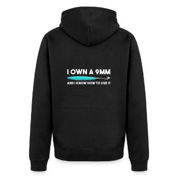 Crochet Knitting Sewing Seamstress Gift - Unisex Premium Organic Zip Hoodie - black - Back - Nico (187cm)