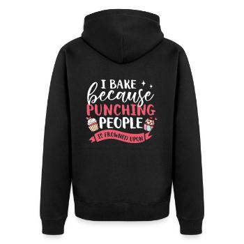 Cupcake Muffin Baking Gift - Unisex Premium Organic Zip Hoodie - black - Back - Nico (187cm)