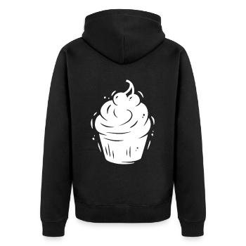 Cupcake Muffin Baking Gift - Unisex Premium Organic Zip Hoodie - black - Back - Nico (187cm)