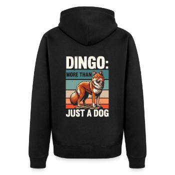 Dingo-Hund Westaustralien Australischer Dingo-Liebhaber - Unisex Premium Bio Zip Hoodie - Schwarz - Hinten - Nico (187cm)