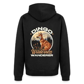 Dingo-Hund Westaustralien Australischer Dingo-Liebhaber - Unisex Premium Bio Zip Hoodie - Schwarz - Hinten - Nico (187cm)