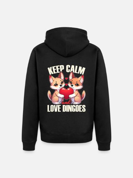 Dingo-Hund Westaustralien Australischer Dingo-Liebhaber - Unisex Premium Bio Zip Hoodie - Schwarz