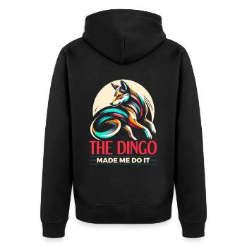 Dingo-Hund Westaustralien Australischer Dingo-Liebhaber - Unisex Premium Bio Zip Hoodie - Schwarz - Hinten - Nico (187cm)