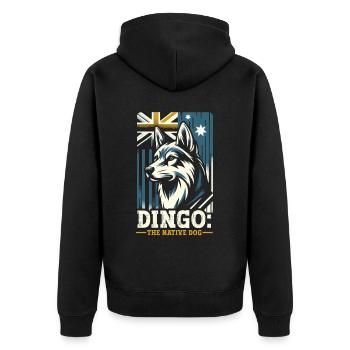 Dingo Dog Western Australia Australian Dingo Lover - Unisex Premium Organic Zip Hoodie - black - Back - Nico (187cm)
