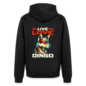 Dingo-Hund Westaustralien Australischer Dingo-Liebhaber - Unisex Premium Bio Zip Hoodie - Schwarz - Hinten - Nico (187cm)