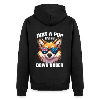 Dingo-Hund Westaustralien Australischer Dingo-Liebhaber - Unisex Premium Bio Zip Hoodie - Schwarz - Hinten - Nico (187cm)