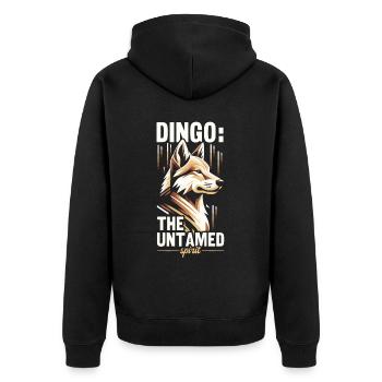 Dingo Hund Westaustralien Australischer Dingo Liebe - Unisex Premium Bio Zip Hoodie - Schwarz - Hinten - Nico (187cm)