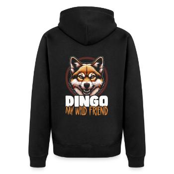 Dingo Dog Western Australia Australian Dingo Love - Unisex Premium Organic Zip Hoodie - black - Back - Nico (187cm)