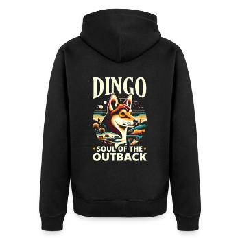 Dingo-Hund Westaustralien Australischer Dingo-Liebhaber - Unisex Premium Bio Zip Hoodie - Schwarz - Hinten - Nico (187cm)