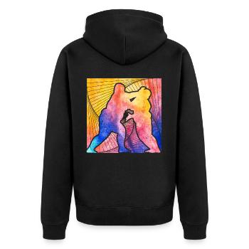 Sumo - Unisex Premium Organic Zip Hoodie - black - Back - Nico (187cm)