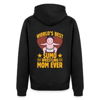 La meilleure maman de lutte de sumo au monde - Veste à capuche bio Premium Unisexe - noir - Dos - Nico (187cm)