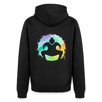 Sumo - Unisex Premium Organic Zip Hoodie - black - Back - Nico (187cm)