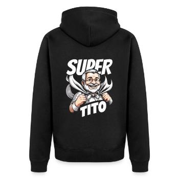 Tito Filipino Onkel Philippinen Bester Onkel aller Zeiten - Unisex Premium Bio Zip Hoodie - Schwarz - Hinten - Nico (187cm)
