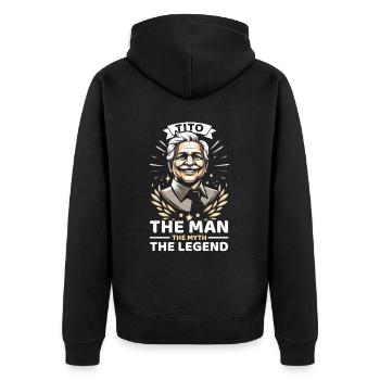 Tito Filipino Onkel Philippinen Bester Onkel aller Zeiten - Unisex Premium Bio Zip Hoodie - Schwarz - Hinten - Nico (187cm)