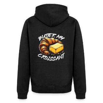 Croissant France Food Foodie Petit-déjeuner français - Veste à capuche bio Premium Unisexe - noir - Dos - Nico (187cm)