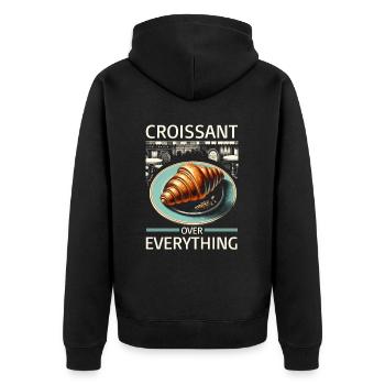 Croissant France Food Foodie Petit-déjeuner français - Veste à capuche bio Premium Unisexe - noir - Dos - Nico (187cm)