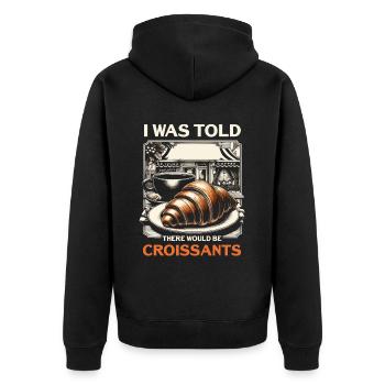 Croissant France Food Foodie Petit-déjeuner français - Veste à capuche bio Premium Unisexe - noir - Dos - Nico (187cm)