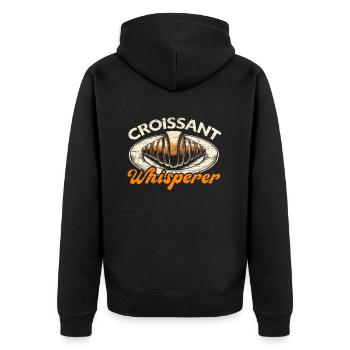 Croissant France Food Foodie Petit-déjeuner français - Veste à capuche bio Premium Unisexe - noir - Dos - Nico (187cm)