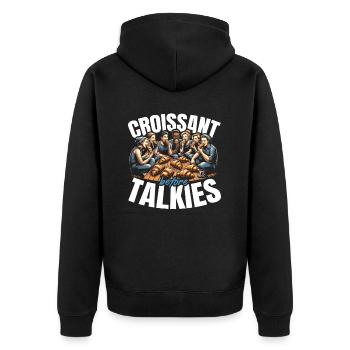 Croissant France Food Foodie Petit-déjeuner français - Veste à capuche bio Premium Unisexe - noir - Dos - Nico (187cm)
