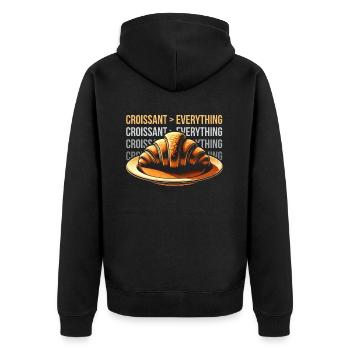 Croissant France Food Foodie Petit-déjeuner français - Veste à capuche bio Premium Unisexe - noir - Dos - Nico (187cm)