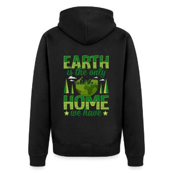 Earth Day The Earth is the only home - Unisex Premium Organic Zip Hoodie - black - Back - Nico (187cm)
