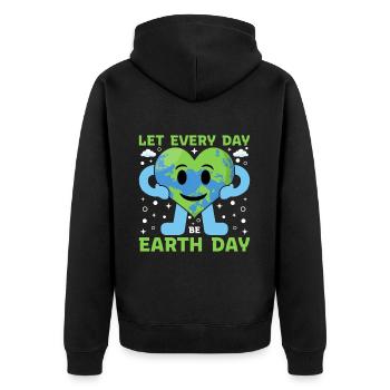 Jour de la Terre – Faites de chaque jour le Jour de la Terre - Veste à capuche bio Premium Unisexe - noir - Dos - Nico (187cm)