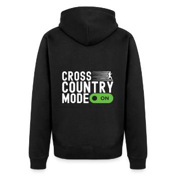 XC Running Lauf Läufer Cross Country - Unisex Premium Bio Zip Hoodie - Schwarz - Hinten - Nico (187cm)