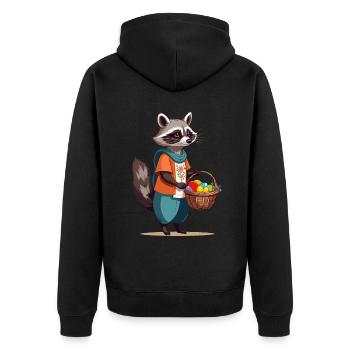 Drôle de raton laveur lapin de Pâques mignon oeufs de Pâques - Veste à capuche bio Premium Unisexe - noir - Dos - Nico (187cm)
