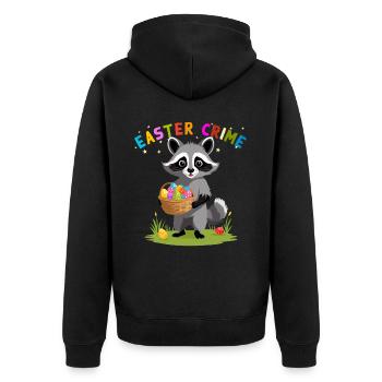 Easter Crime Raccoon Easter Bunny Fun - Unisex Premium Organic Zip Hoodie - black - Back - Nico (187cm)