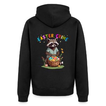 Easter Crime Raccoon Easter Bunny Design - Unisex Premium Organic Zip Hoodie - black - Back - Nico (187cm)