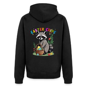 Funny Raccoon Costume Cute Easter Eggs - Unisex Premium Organic Zip Hoodie - black - Back - Nico (187cm)