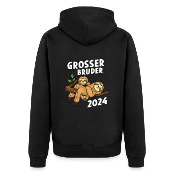 Big Brother 2024 Sloth - Unisex Premium Organic Zip Hoodie - black - Back - Nico (187cm)