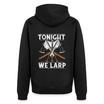 Heute Abend LARP LARPen Waffen Rüstung Charakter - Unisex Premium Bio Zip Hoodie - Schwarz - Hinten - Nico (187cm)