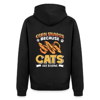 Corn Snake Snake - Unisex Premium Organic Zip Hoodie - black - Back - Nico (187cm)