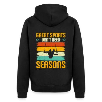 Ring Gymnastics Gymnastics - Unisex Premium Organic Zip Hoodie - black - Back - Nico (187cm)