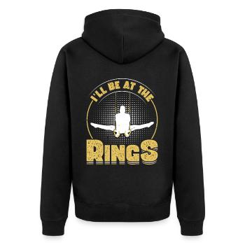 Ring Gymnastics Gymnastics - Unisex Premium Organic Zip Hoodie - black - Back - Nico (187cm)