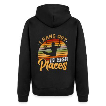 Ring Gymnastics Gymnastics - Unisex Premium Organic Zip Hoodie - black - Back - Nico (187cm)