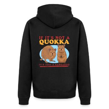 Quokka Kurzschwanzkängurus Quokkas Geschenk - Unisex Premium Bio Zip Hoodie - Schwarz - Hinten - Nico (187cm)