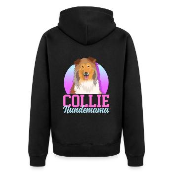 Collie chien maman cheveux longs Collie chiens cadeau - Veste à capuche bio Premium Unisexe - noir - Dos - Nico (187cm)