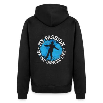 Tap Dancer My Passion My Tap Stomping Tap Dancers - Unisex Premium Bio Zip Hoodie - Schwarz - Hinten - Nico (187cm)