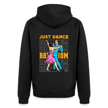 Ballroom Dance Just Dance Ballroom Dance Sport - Unisex Premium Bio Zip Hoodie - Schwarz - Hinten - Nico (187cm)