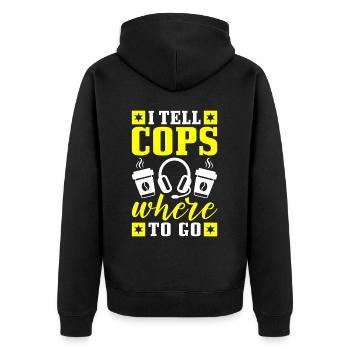 Emergency Call Control Center Operations Center - Unisex Premium Organic Zip Hoodie - black - Back - Nico (187cm)
