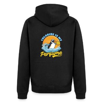 Le chlore de water-polo est mon parfum - Veste à capuche bio Premium Unisexe - noir - Dos - Nico (187cm)