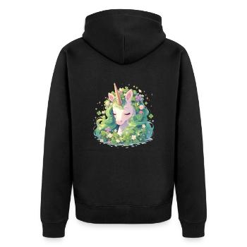 Licorne Saint-Patrick Licorne japonaise - Veste à capuche bio Premium Unisexe - noir - Dos - Nico (187cm)