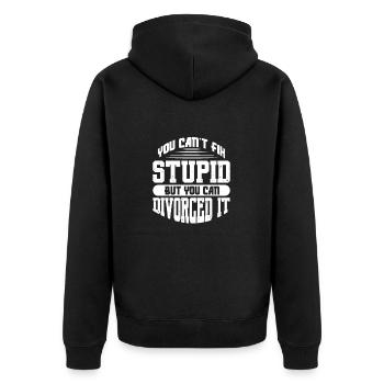 Scheidung Trennung Ende Beziehung Geschenk - Unisex Premium Bio Zip Hoodie - Schwarz - Hinten - Nico (187cm)