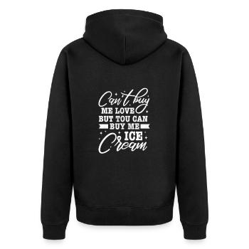 Eiscreme - Unisex Premium Bio Zip Hoodie - Schwarz - Hinten - Nico (187cm)
