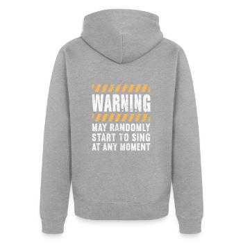 Singer - Unisex Premium Organic Zip Hoodie - heather grey - Back - Nico (187cm)