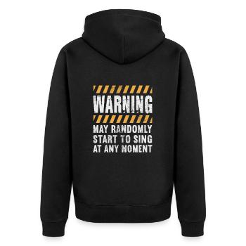 Sänger - Unisex Premium Bio Zip Hoodie - Schwarz - Hinten - Nico (187cm)