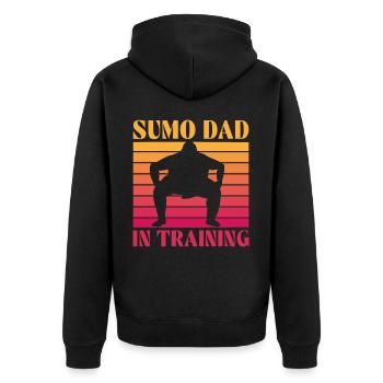 Papa sumo en formation - Veste à capuche bio Premium Unisexe - noir - Dos - Nico (187cm)
